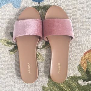 SOLD ****** Pink suede slides